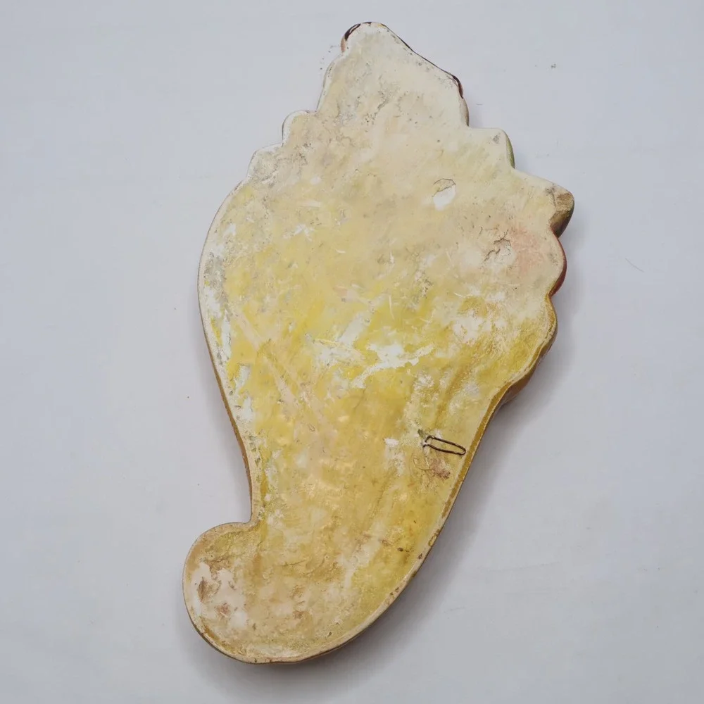 Vintage Ceramic Fruit‎ Cornucopia Wall Hanging Plaque Thanksgiving Decor 11 Inch